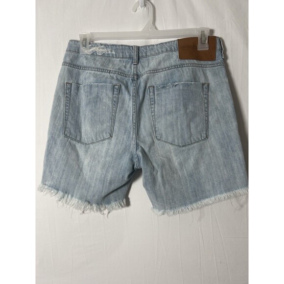 One Teaspoon Denim Jean Shorts Women’s 28 Distressed Frayed Raw Hem Button Fly - Picture 2 of 8
